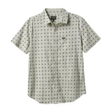 BRIXTON CHARTER PRINT SHORT SLEEVE WOVEN OVERHEMD - MINERAL GREY/WASHED NAVY/OFF WHITE