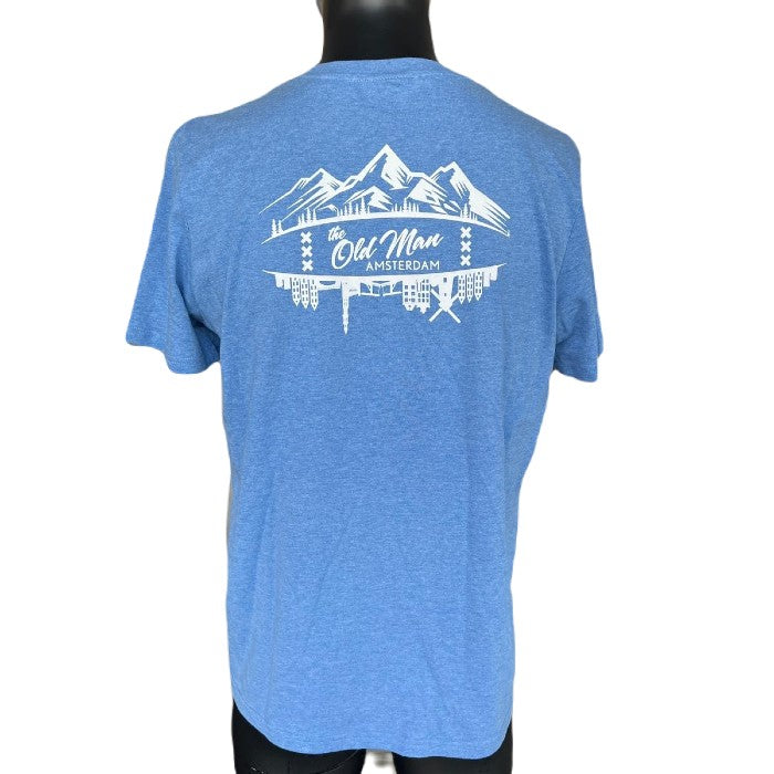 THE OLD MAN MOUNTAIN T-SHIRT - MID HEATHER BLUE