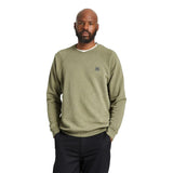 BRIXTON ALPHA SQUARE CROSS LOOP FRENCH TERRY CREW SWEATER - OLIVE SURPLUS